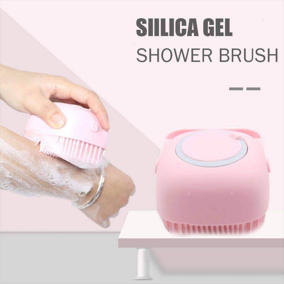 Silicone Bath And Body Shower Brush With Liquid Soap Dispenser