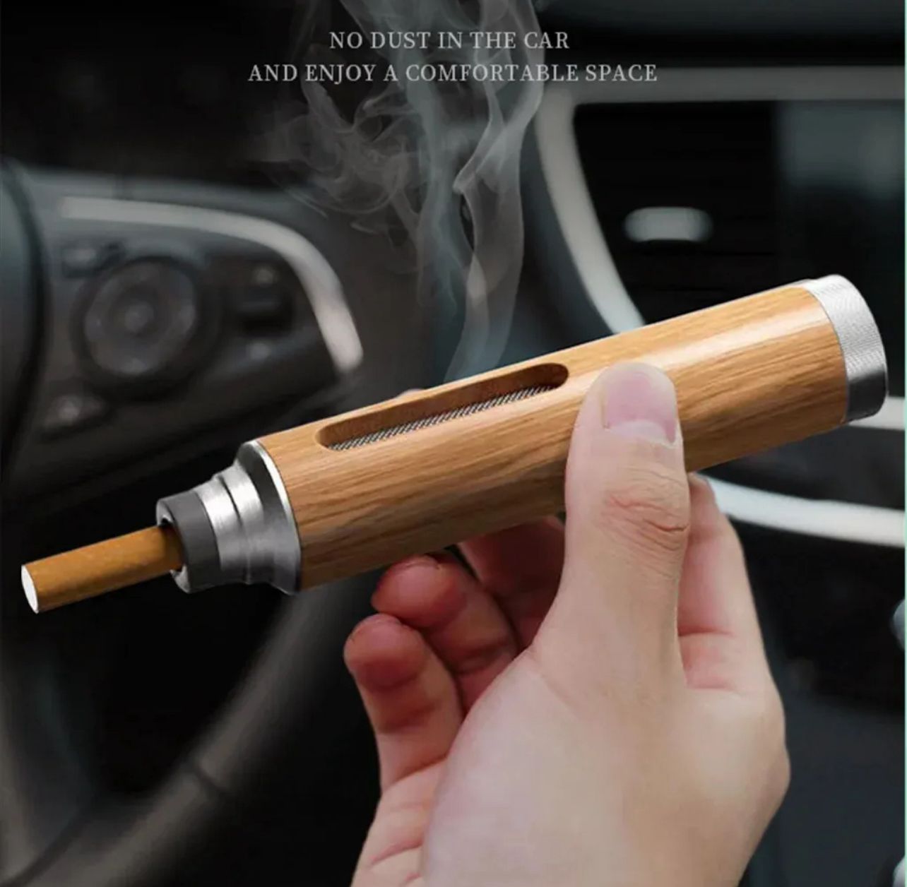 car wooden ashtray